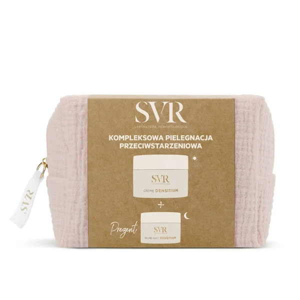 SVR Densitum Set Crème mit Gesichtscreme, Nachtbalsam und Kosmetiktasche für Anti-Aging Pflege reifer Haut.