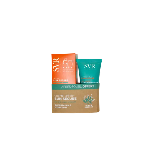 SVR Sun Secure Set mit Gesichtscreme SPF50+ und After-Sun-Balsam für empfindliche Haut – hoher Sonnenschutz und intensive Pflege
