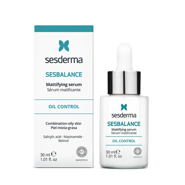 Sesderma Sesbalance Mattierendes Serum 30 ml zur Regulierung von Talgproduktion, Porenverfeinerung und Reduktion von Glanz auf der Haut