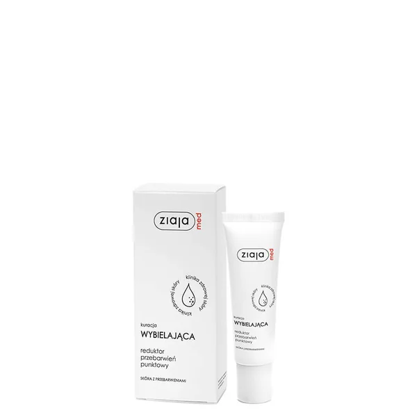 Ziaja Med Aufhellender Pigmentfleckenreduktor in einer 30 ml Tube, ideal für punktuelle Anwendung auf Hautverfärbungen im Gesicht, Dekolleté und Händen