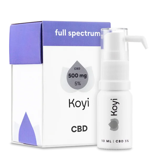 Koyi CBD Hanföl 5 % – mildes Vollspektrum Hanföl in 10 ml Glasflasche mit Pipette