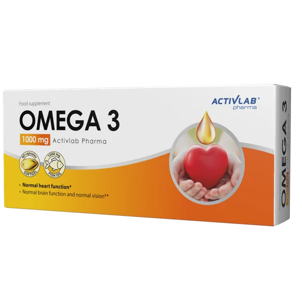 Activlab Pharma Omega-3 1000 mg 60 Kapseln – Fischöl mit EPA und DHA für Herz, Gehirn und Augen, hochwertige Omega-3-Nahrungsergänzung