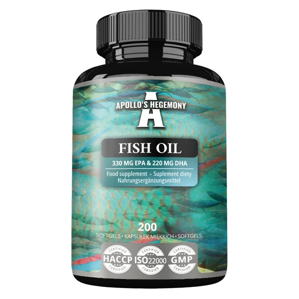 Apollo's Hegemony Fischöl 200 Kapseln – Omega-3 Supplement mit EPA, DHA und Vitamin E