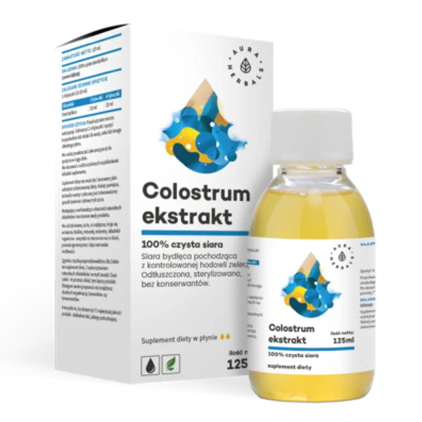Aura Herbals Colostrum Extrakt 100% reines Rinderkolostrum, 125 ml – Nahrungsergänzung zur Unterstützung des Immunsystems