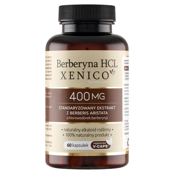 Berberin HCL Xenico 60 Kapseln Flasche mit Nahrungsergänzungsmittel