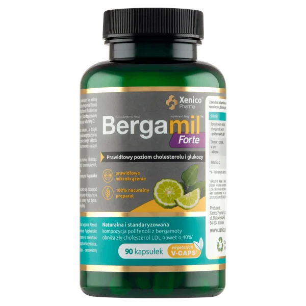 Bergamil Forte 90 vegetarische Kapseln Flasche mit Nahrungsergänzungsmittel