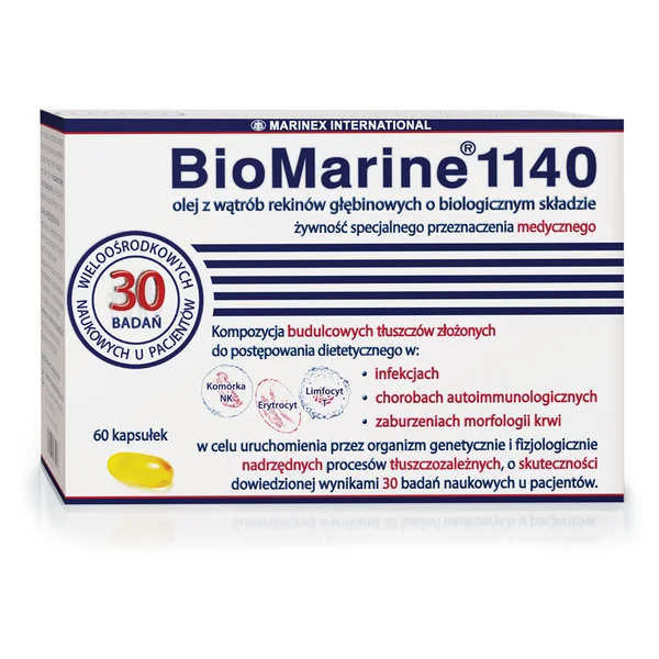 BioMarine 1140 Kapseln – natürliches Hai-Leberöl zur Unterstützung von Immunsystem, Blutbildung und Hautgesundheit