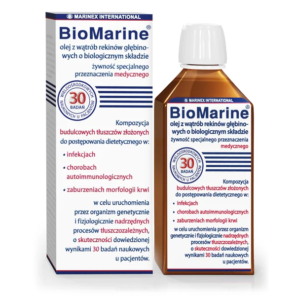 Flasche BioMarine® Flüssigkeit 100 ml, Nahrungsergänzung mit Tiefseehai-Leberöl, Omega-3, Alkylglycerolen und Squalen