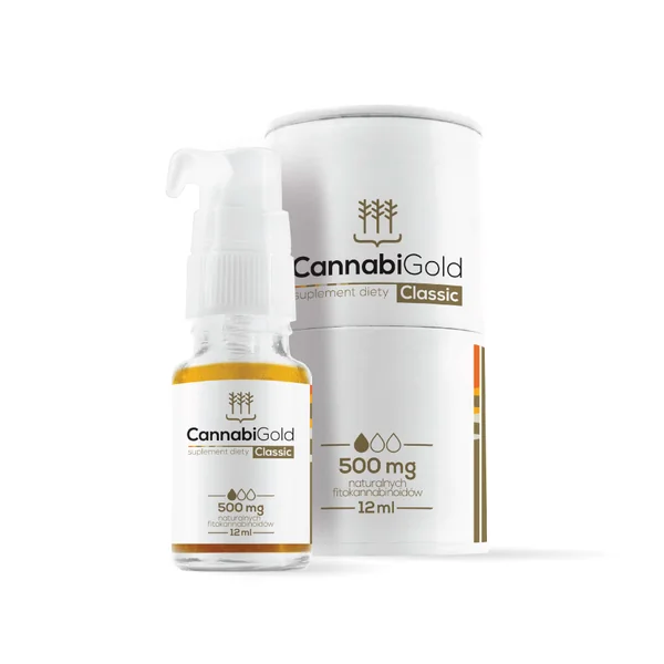 CannabiGold Classic 500 CBD Öl 12 ml – goldenes Full Spectrum Öl aus Hanf mit natürlichen Phytocannabinoiden.