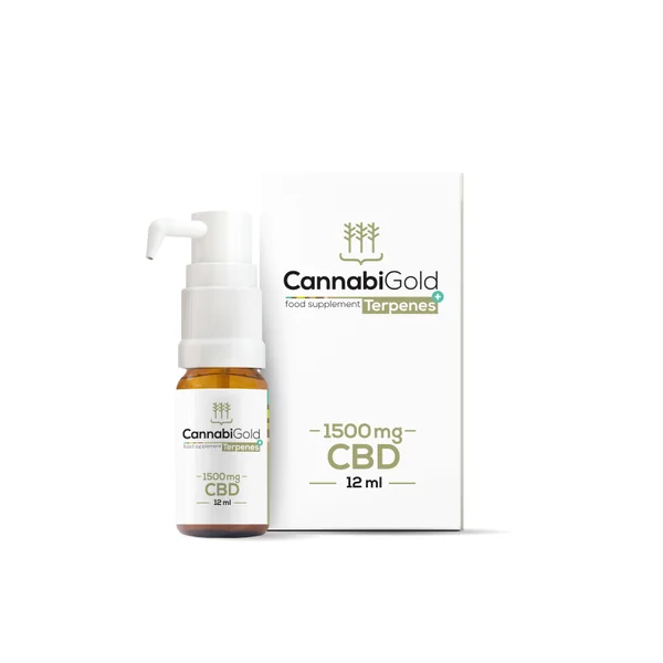 CannabiGold Terpenes+ 1500 Öl, 12 ml – Nahrungsergänzung mit hochkonzentriertem CBD, Hanfsamenöl und ausgewählten Terpenen