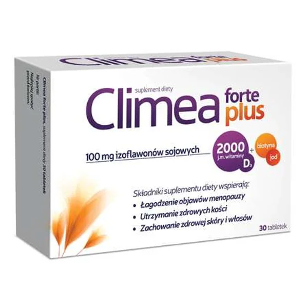 Climea Forte Plus Tabletten – Nahrungsergänzung für Frauen in den Wechseljahren, für Haut, Haare, Nägel und Schilddrüse