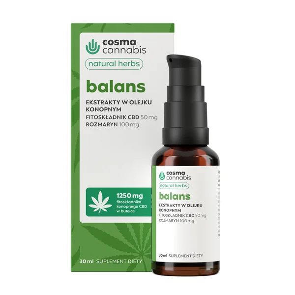 Cosma Cannabis Balance 30 ml Tropfen – Hanföl mit Rosmarin und CBD zur Unterstützung der natürlichen Körperbalance