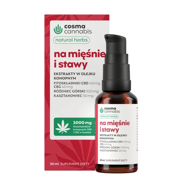 Cosma Cannabis für Muskeln und Gelenke 30 ml – Tropfen mit Hanf-Phytokomponenten, Rosenwurz, Rosskastanie und Rosmarin für natürliche Unterstützung