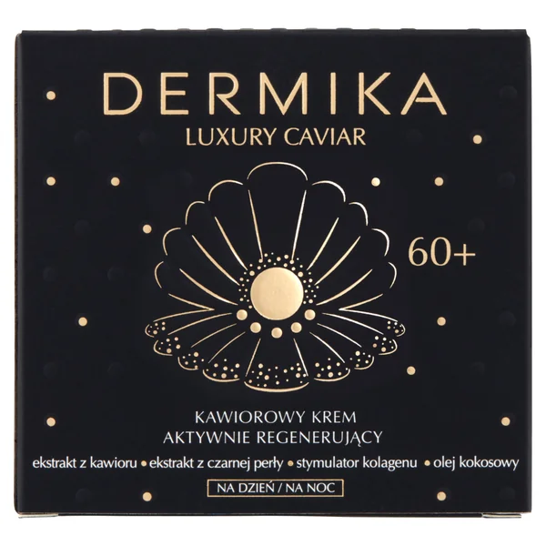 Dermika Luxury Caviar Aktive Regenerationscreme 60+ 50 ml für reife Haut, glättet Falten, spendet intensive Feuchtigkeit und stärkt die Haut
