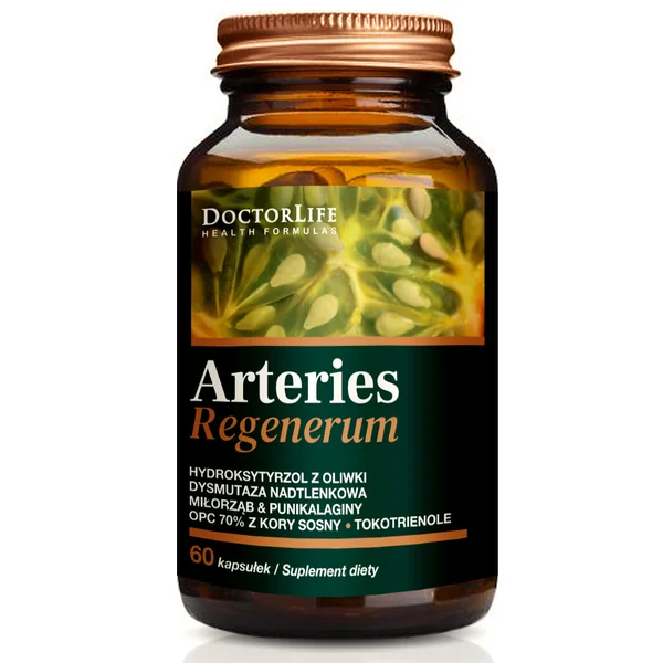 Doctor Life Arteries Regenerum & K2 60 Kapseln – Nahrungsergänzungsmittel für Herz, Kreislauf, Blutgefäße und Endothelgesundheit