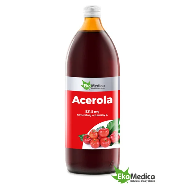 EkaMedica Acerola 100 % Saft 1000 ml – natürlicher Vitamin C Saft zur Stärkung des Immunsystems