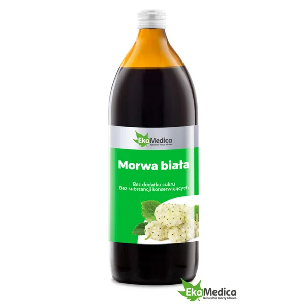 Flasche Ekamedica Weißer Maulbeer Saft 1000 ml – natürlicher Blutzucker-Regulator aus Maulbeerblätter-Extrakt