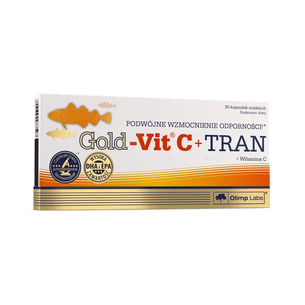 Gold-Vit C + Lebertran Kapseln mit Vitamin C, D, A und Omega-3 zur Unterstützung des Immunsystems