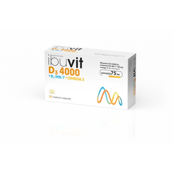 Ibuvit D3 4000 + K2 MK-7 Omega-3 30 Kapseln – Nahrungsergänzung mit Vitamin D, K und Omega-3 zur Unterstützung von Herz und Knochen