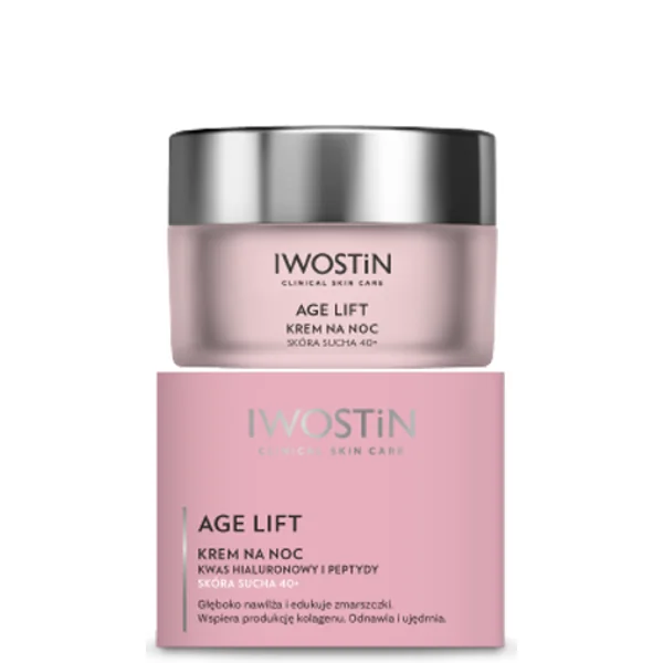 Iwostin Age Lift Nachtcreme 40+ für trockene Haut 50 ml, spendet Feuchtigkeit, reduziert Falten und strafft die Haut über Nacht