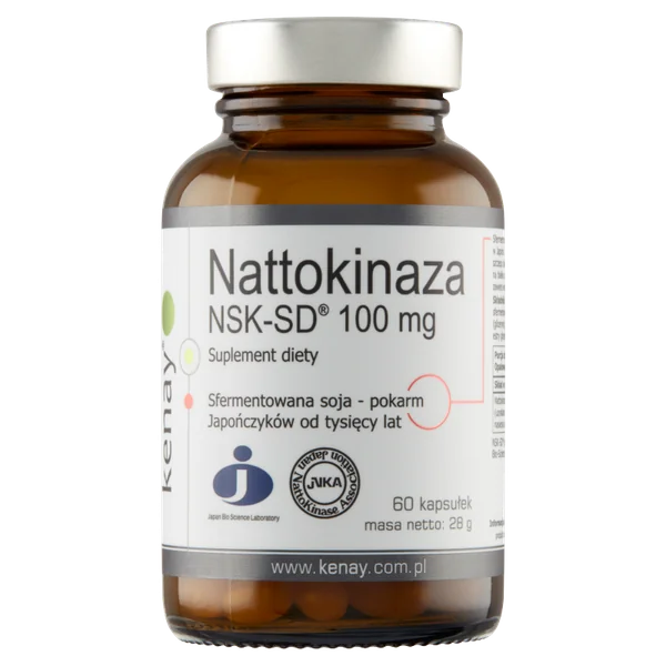 KenayAG Nattokinase NSK-SD 100 mg, 60 Kapseln – Nahrungsergänzung zur Unterstützung der Blutgerinnung