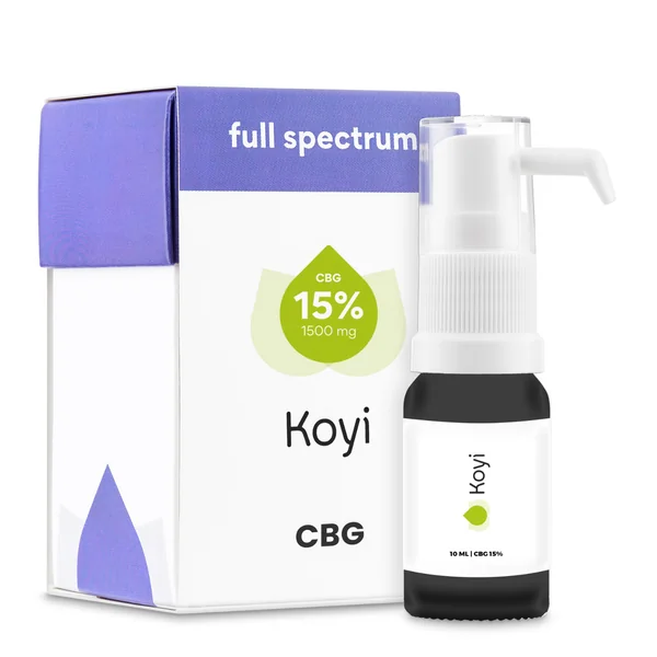 Koyi CBG Hanföl 15 % – 10 ml Flasche, Full-Spectrum-Hanföl mit 1500 mg Cannabigerol (CBG)