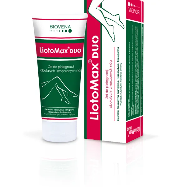 LiotoMax DUO Gel 100 g zur Linderung müder, schwerer Beine, zur Reduktion von Schwellungen und Förderung der Durchblutung