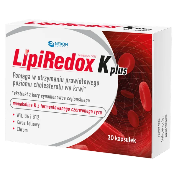 Lipiredox K Plus 30 Kapseln – Nahrungsergänzung mit Monacolin K und Ceylon-Zimt zur Unterstützung des Cholesterinspiegels