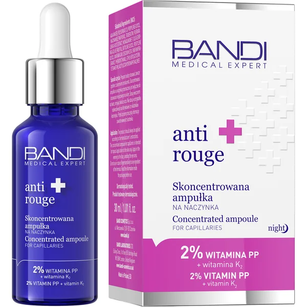 Bandi Anti Rouge Konzentrierte Ampulle 2% Vitamin PP + K2 gegen sichtbare Rötungen und erweiterte Blutgefäße