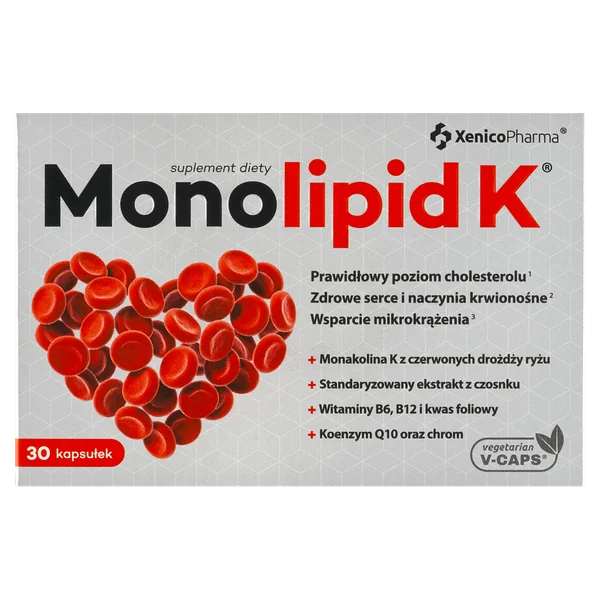 Monolipid K 30 Kapseln Flasche mit rotem Reishefe Extrakt, Coenzym Q10 und B-Vitaminen