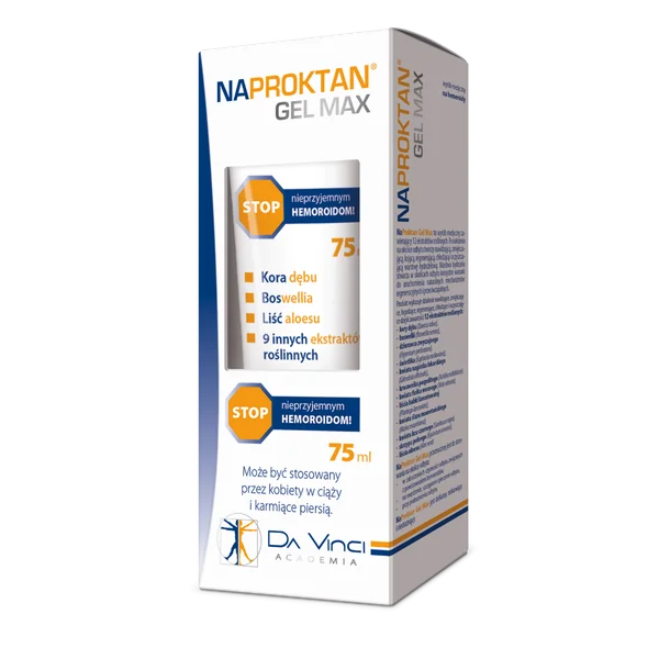 Naproktan Gel Max 75 ml Medizinprodukt mit 12 Pflanzenextrakten zur Linderung von Hämorrhoidenbeschwerden und Beruhigung des Analbereichs