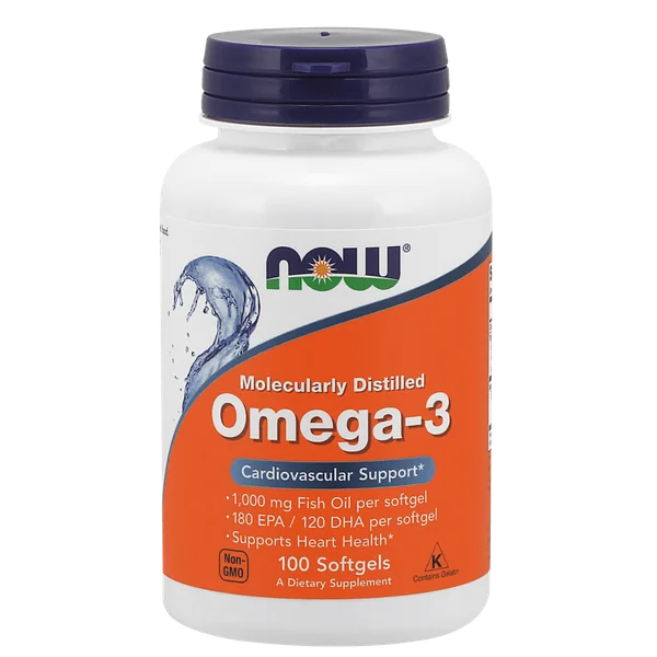Now Foods Omega-3 1000 mg, 200 Kapseln, Fischöl-Kapseln mit EPA und DHA zur Unterstützung von Herz, Gehirn und Sehkraft