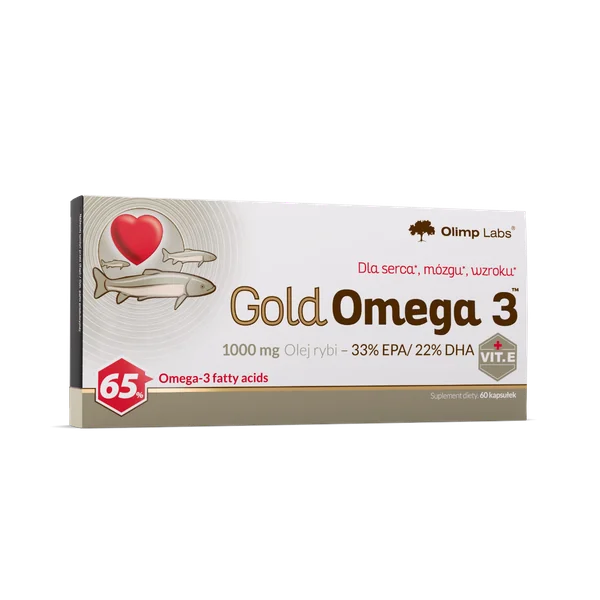 Olimp Gold Omega 3 60 Kapseln – Weichkapseln mit konzentriertem Fischöl, reich an Omega-3-Fettsäuren (EPA & DHA) zur Unterstützung von Herz und Kreislauf