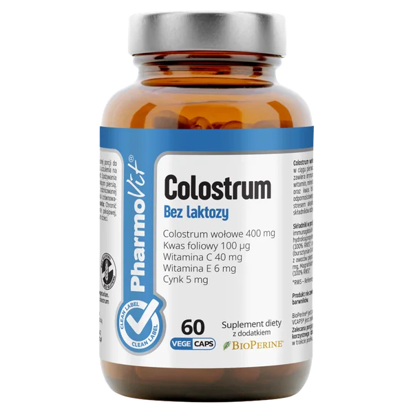 Pharmovit Colostrum laktosefrei Kapseln – Nahrungsergänzung zur Unterstützung des Immunsystems, 60 Kapseln