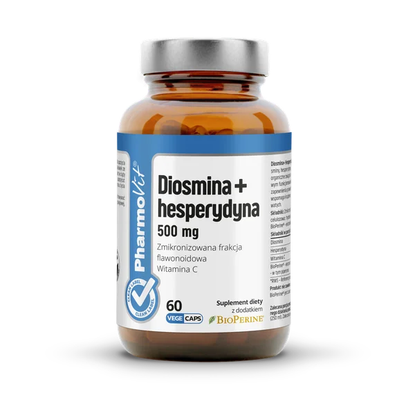 Pharmovit Diosmin + Hesperidin 500 mg, 60 Kapseln zur Unterstützung der Venen- und Gefäßgesundheit