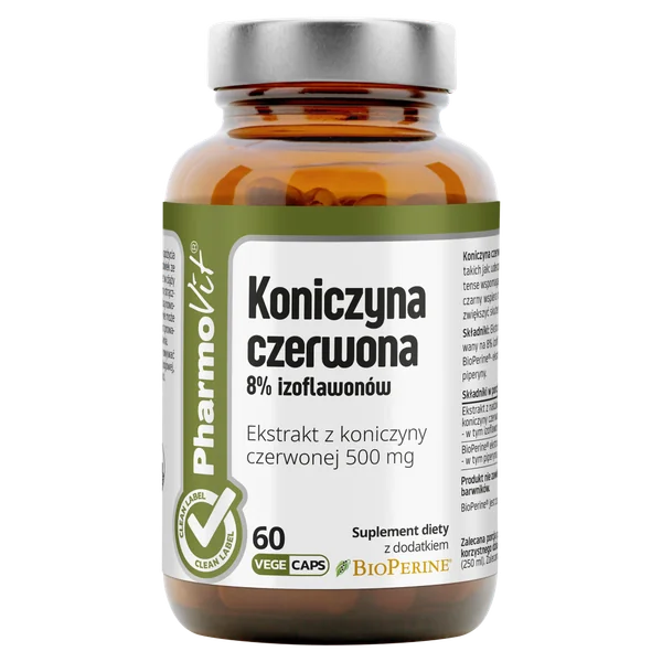 Pharmovit Roter Klee 8% Isoflavone Nahrungsergänzung für Frauen in den Wechseljahren mit BioPerine und Piperin