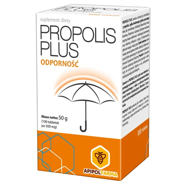Propolis Plus Tabletten, 100 Stück, Nahrungsergänzung mit Bienenpropolis, Blütenpollen, Vitamin C und Zink zur Stärkung des Immunsystems