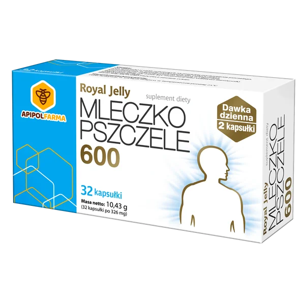 Royal Jelly 600 Gelee Royale Kapseln, 32 Stück, Nahrungsergänzung zur Unterstützung des Immunsystems, Förderung von Vitalität und Abwehrkräften