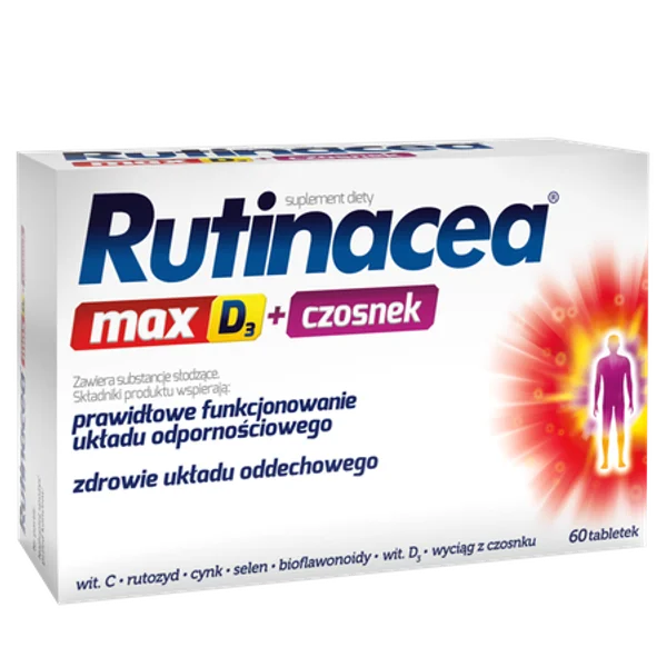 Rutinacea Max D3 + Knoblauch 60 Tabletten Nahrungsergänzung für Immunsystem und Atemwege