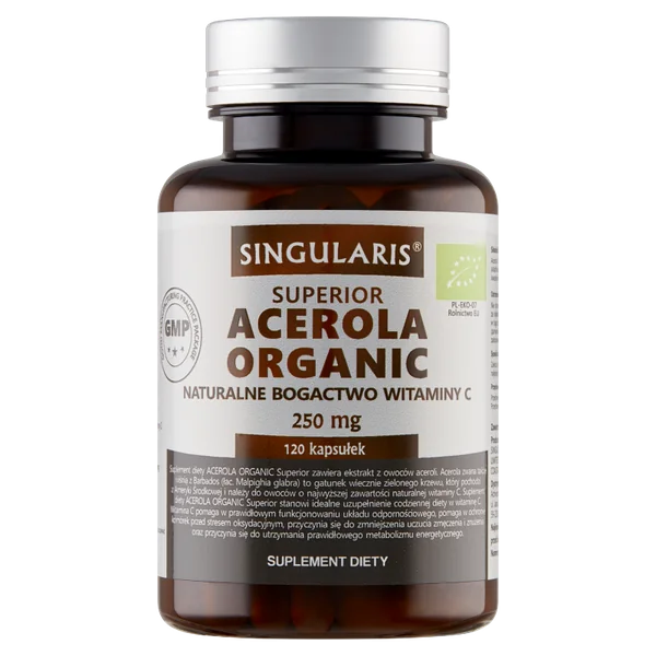 Singularis Superior Acerola Organic 120 Kapseln – Bio Acerola Vitamin C zur Unterstützung des Immunsystems