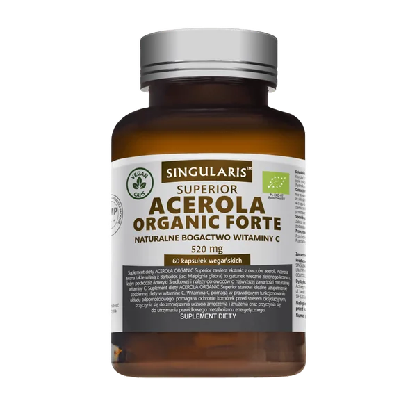 Singularis Superior Acerola Organic Forte 60 vegane Kapseln – Bio Acerola Extrakt, reich an Vitamin C