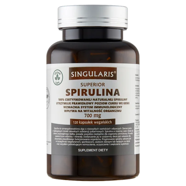 Singularis Superior Spirulina 700 mg 120 Kapseln – natürliches Superfood zur Stärkung, Entgiftung und Energie für Körper und Geist