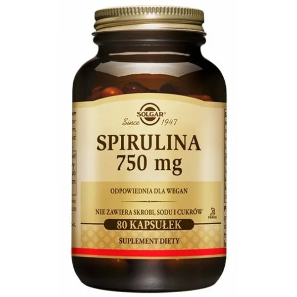 Solgar Spirulina 750 mg Kapseln – veganes Superfood für Energie und Immunsystem