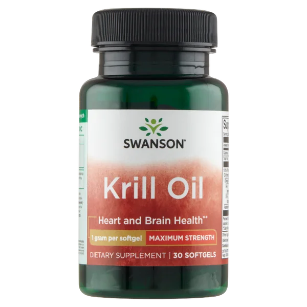 Swanson Krillöl 30 Kapseln – Antarktisches Omega-3 Krillöl für Herz und Gehirn Gesundheit