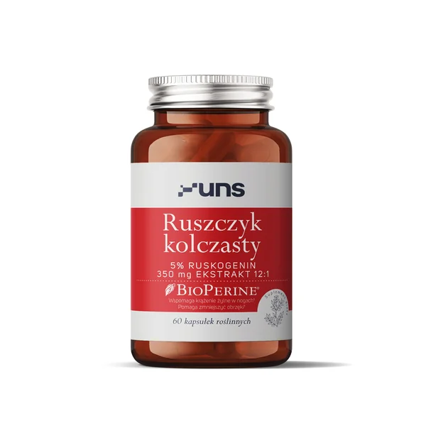 UNS Mäusedorn + BioPerine vegane Kapseln für gesunde Venen und bessere Durchblutung