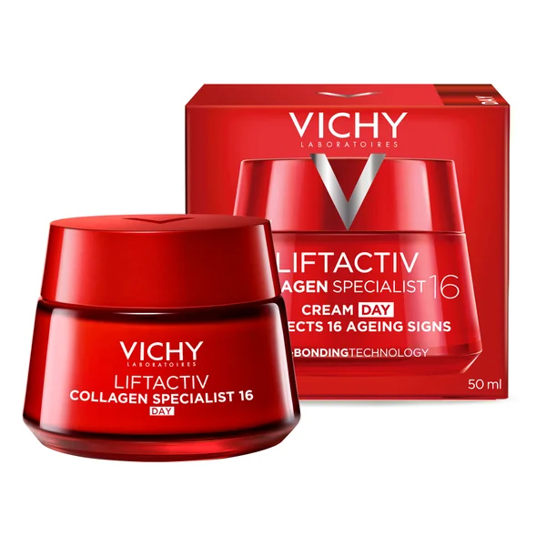 Vichy Liftactiv Collagen Specialist Tagescreme 50 ml – Anti-Aging Creme zur Straffung der Gesichtskonturen und Glättung der Haut.
