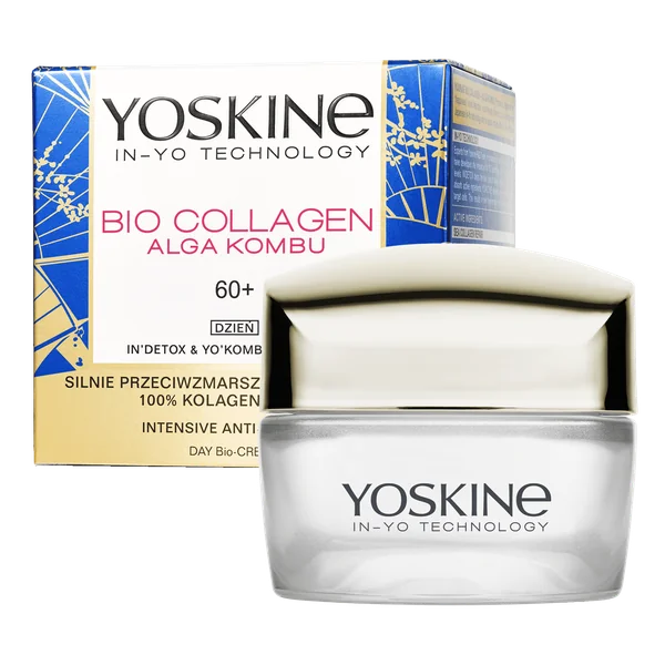 Yoskine BIO Collagen Anti-Falten Tagescreme 60+, 50 ml, glättet Falten, strafft die Haut und spendet intensive Feuchtigkeit für reife Haut