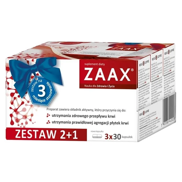ZAAX® 3x30 Kapseln – Nahrungsergänzungsmittel mit Fruitflow® zur Unterstützung der Blutplättchenaggregation und Herz-Kreislauf-Funktion