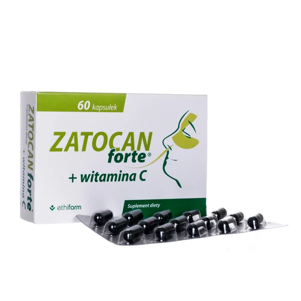 Zatocan Forte + Vitamin C, 60 Kapseln, Nahrungsergänzung zur Unterstützung der oberen Atemwege, Rachen, Nase und Nasennebenhöhlen