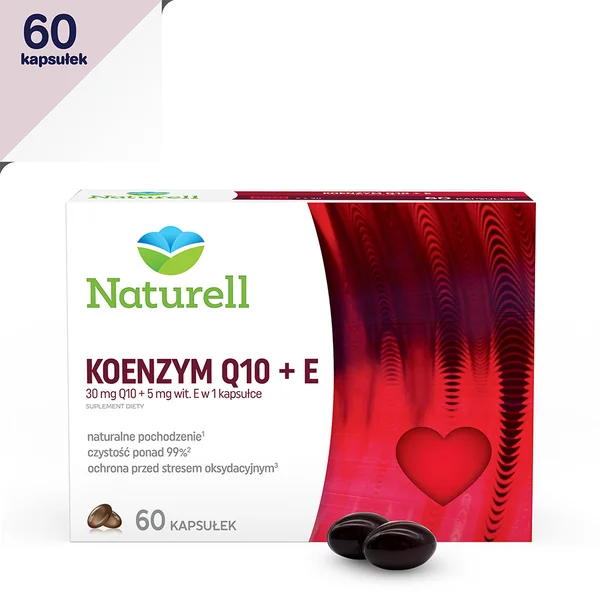 Naturell Coenzym Q10+E 60 Kapseln – natürliches Q10 mit Vitamin E für Zellschutz, Energie und Herzgesundheit